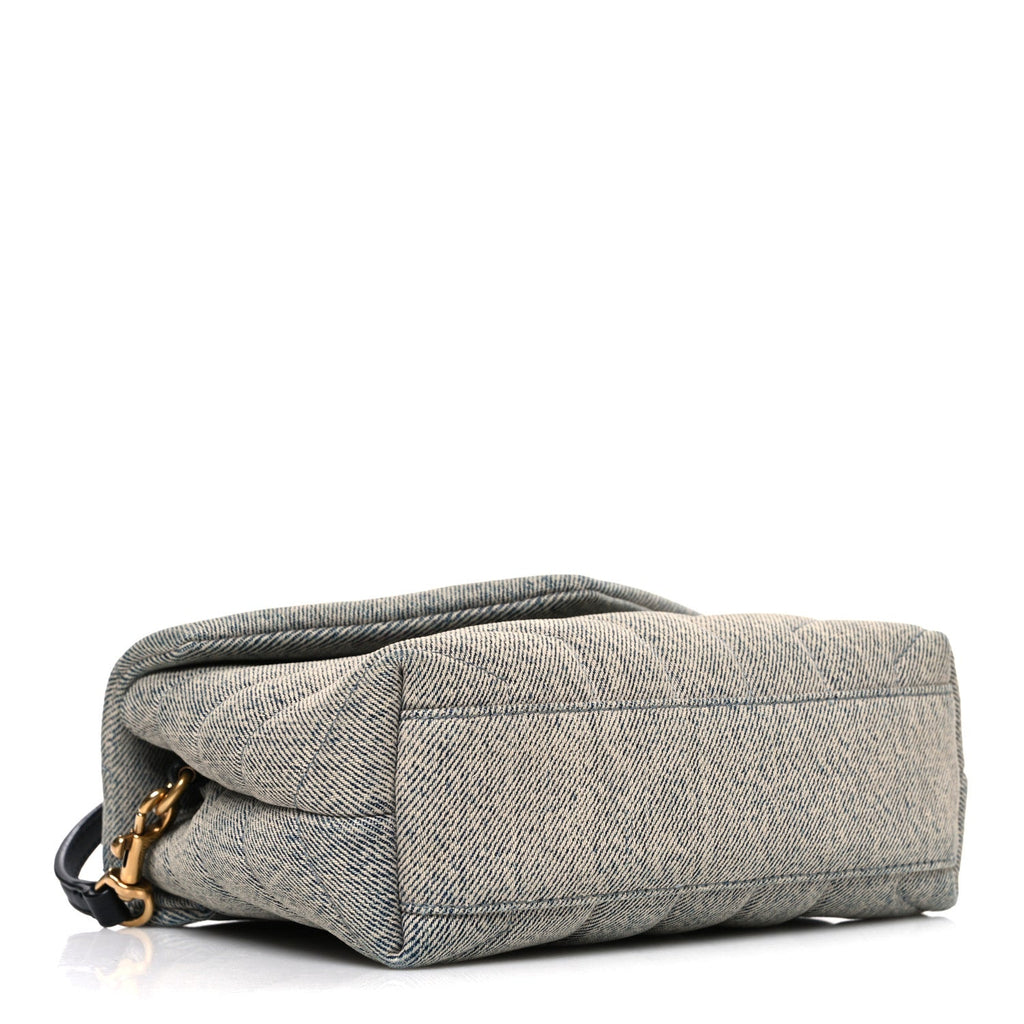 Denim Y Quilted Monogram Toy Loulou Crossbody Bag Grey