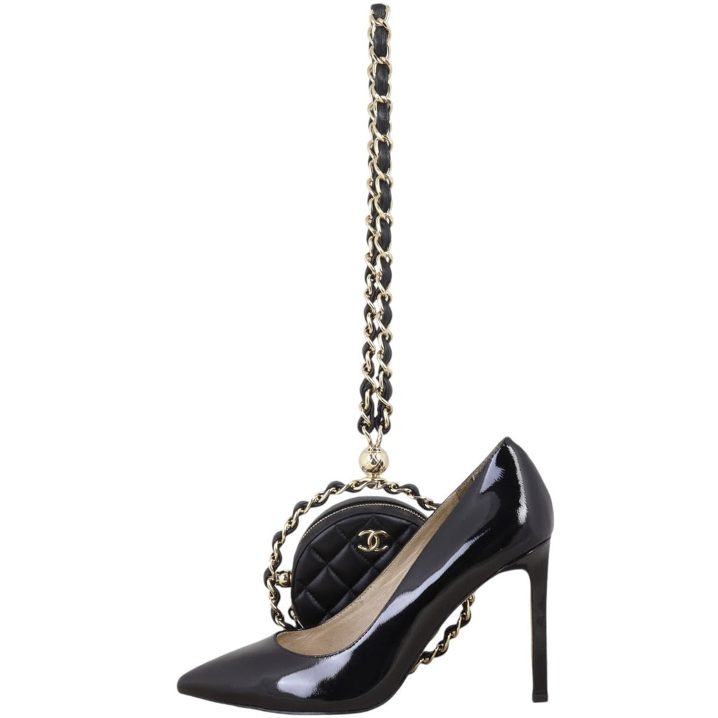 Chanel Frame Chain Around Quilted Round Mini Clutch