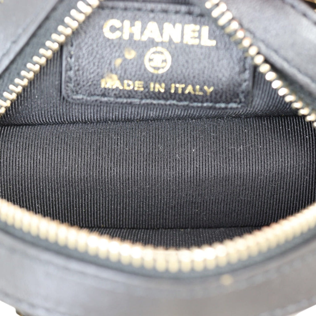 Chanel Frame Chain Around Quilted Round Mini Clutch