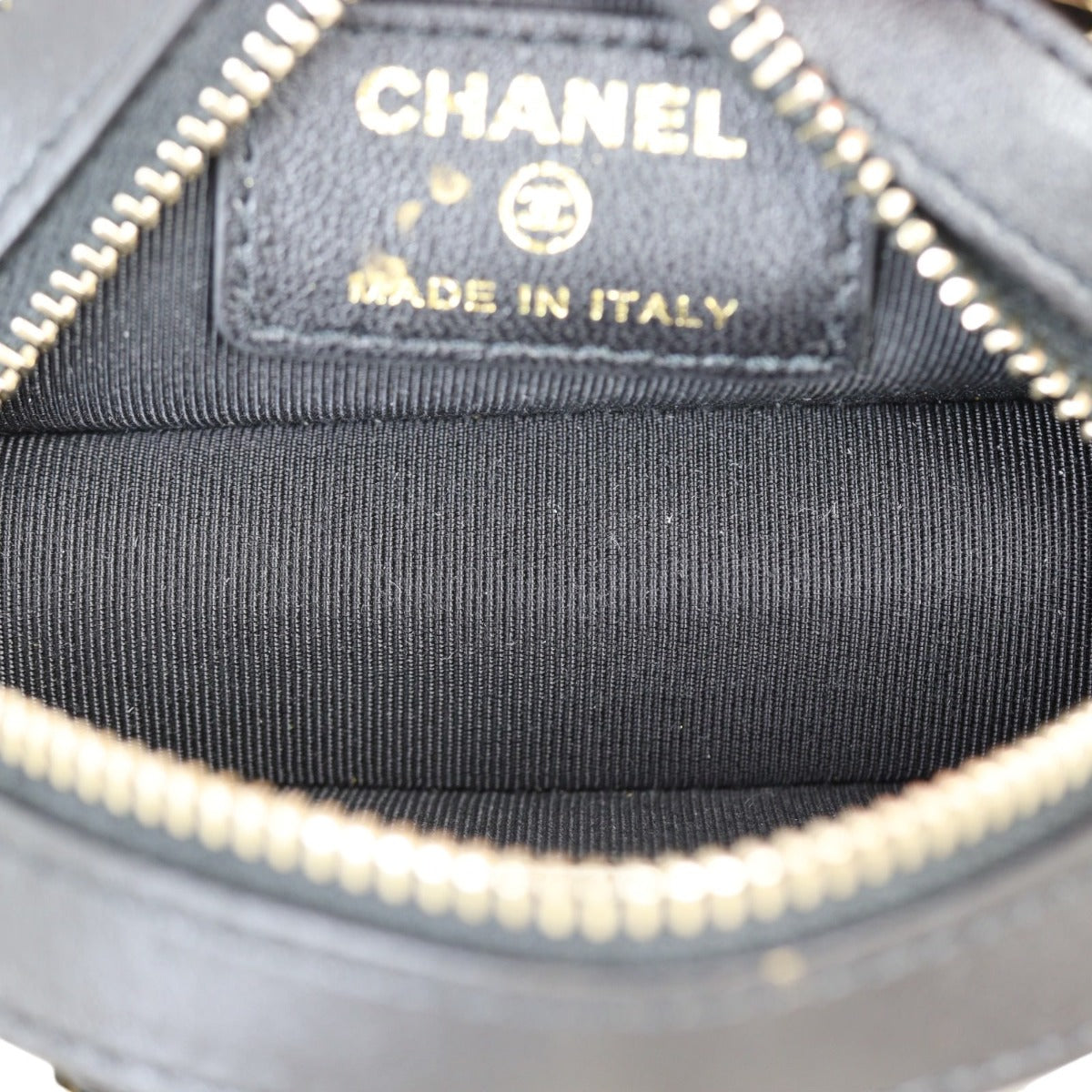 Chanel Frame Chain Around Quilted Round Mini Clutch