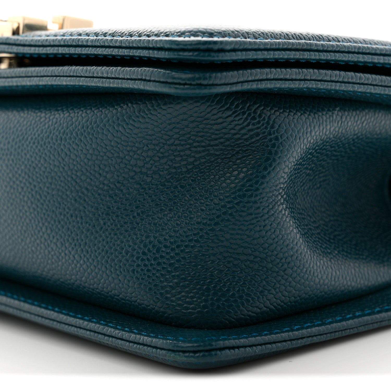 Caviar Quilted Small Boy Flap Dark Blue