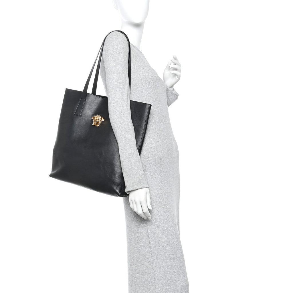 Smooth Calfskin La Medusa Tote Bag Black