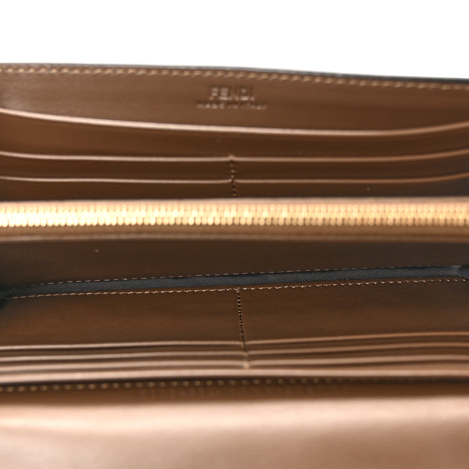 Vitello Soft F is Fendi Bi-Color FF 1974 Embossed Continental Envelope Wallet On Chain Maya Black