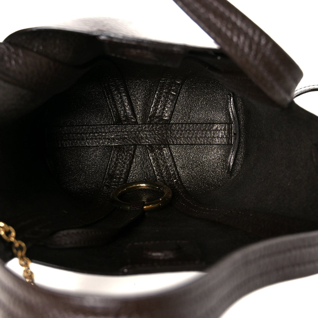Grained Calfskin Small Spin Tote Kohl Brown