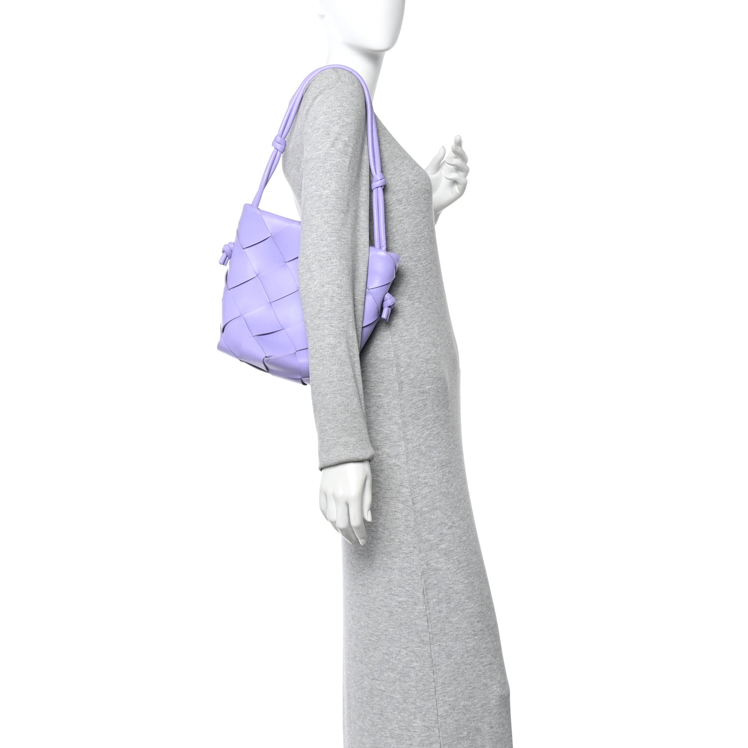 Nappa Maxi Intrecciato Clasp Bucket Bag Wisteria
