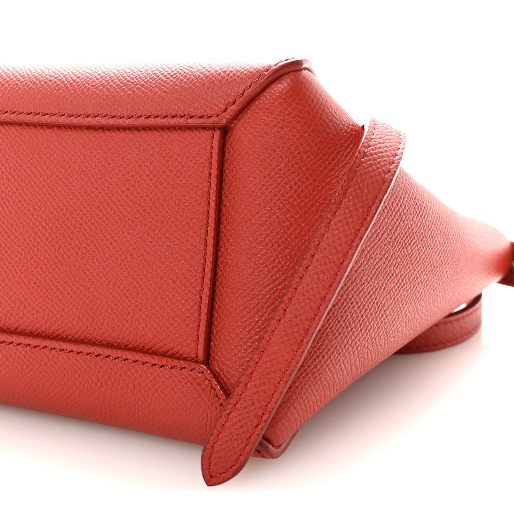 Grained Calfskin Nano Belt Bag Coral