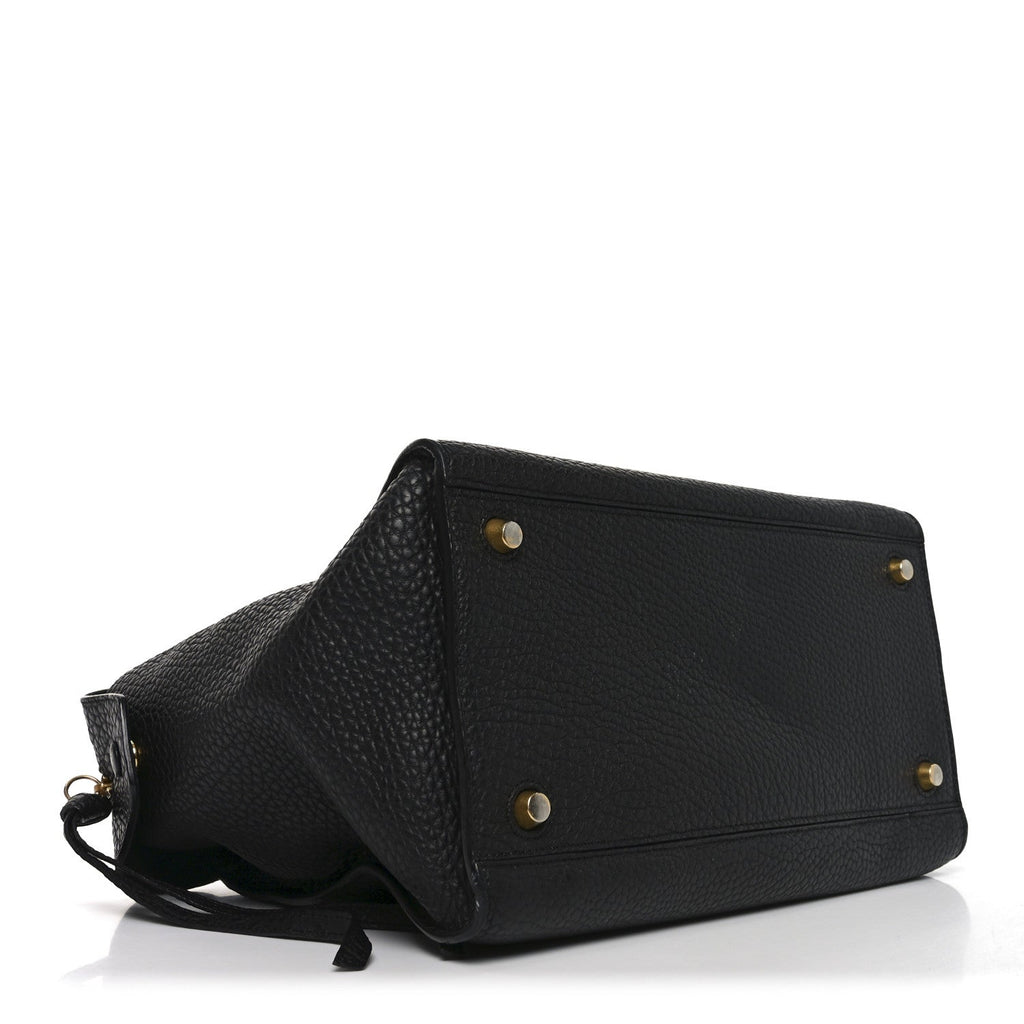 Bullhide Calfskin Medium Ring Bag Black