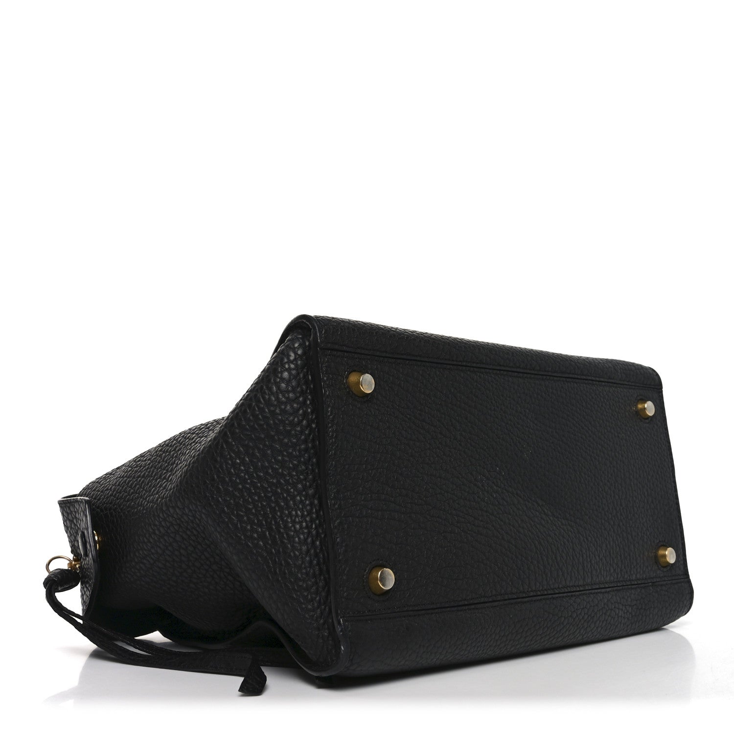 Bullhide Calfskin Medium Ring Bag Black