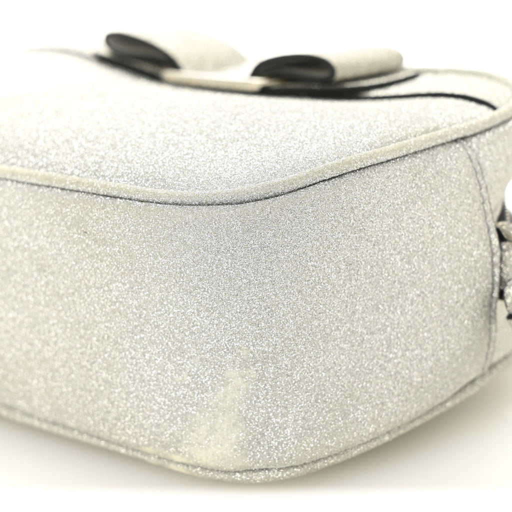 Rainbow Glitter Vara Bow Camera Bag Silver