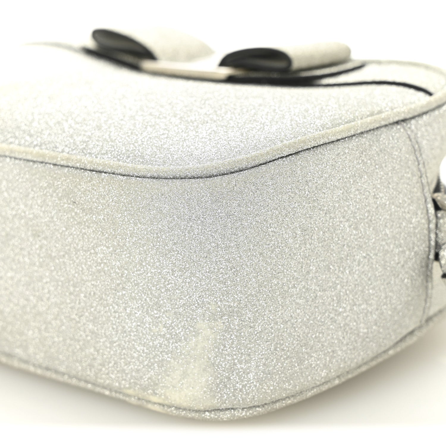 Rainbow Glitter Vara Bow Camera Bag Silver