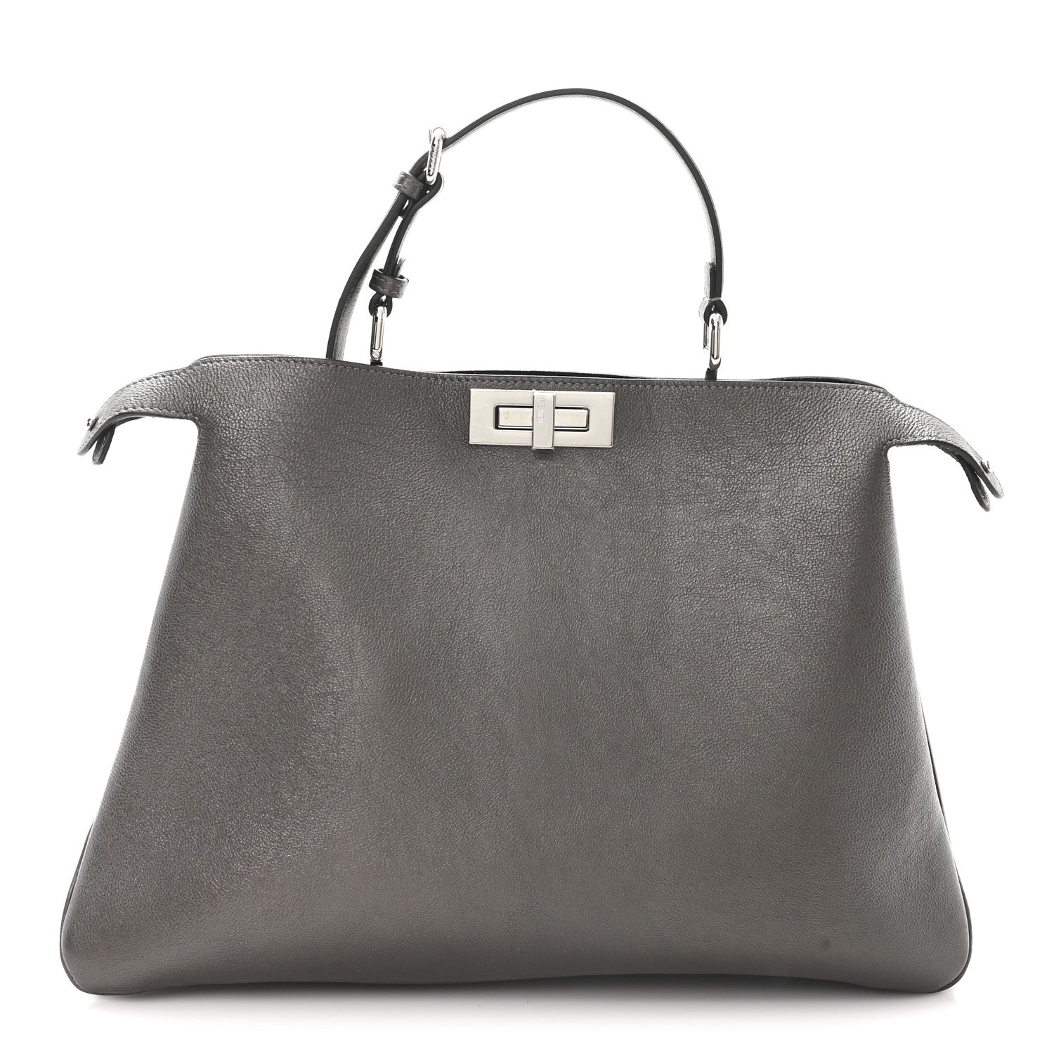 Metallic Vitello Large Soft Peekaboo Tortora