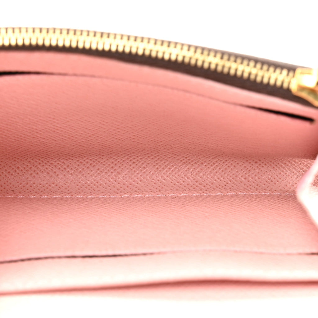 Damier Ebene Rosalie Coin Purse Rose Ballerine