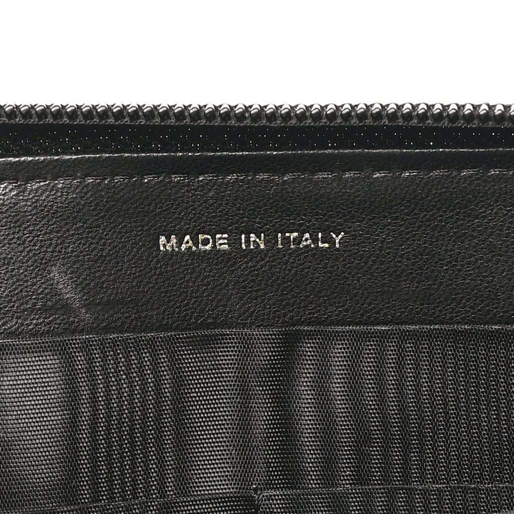 Caviar CC Timeless Large Zip Around Wallet Black