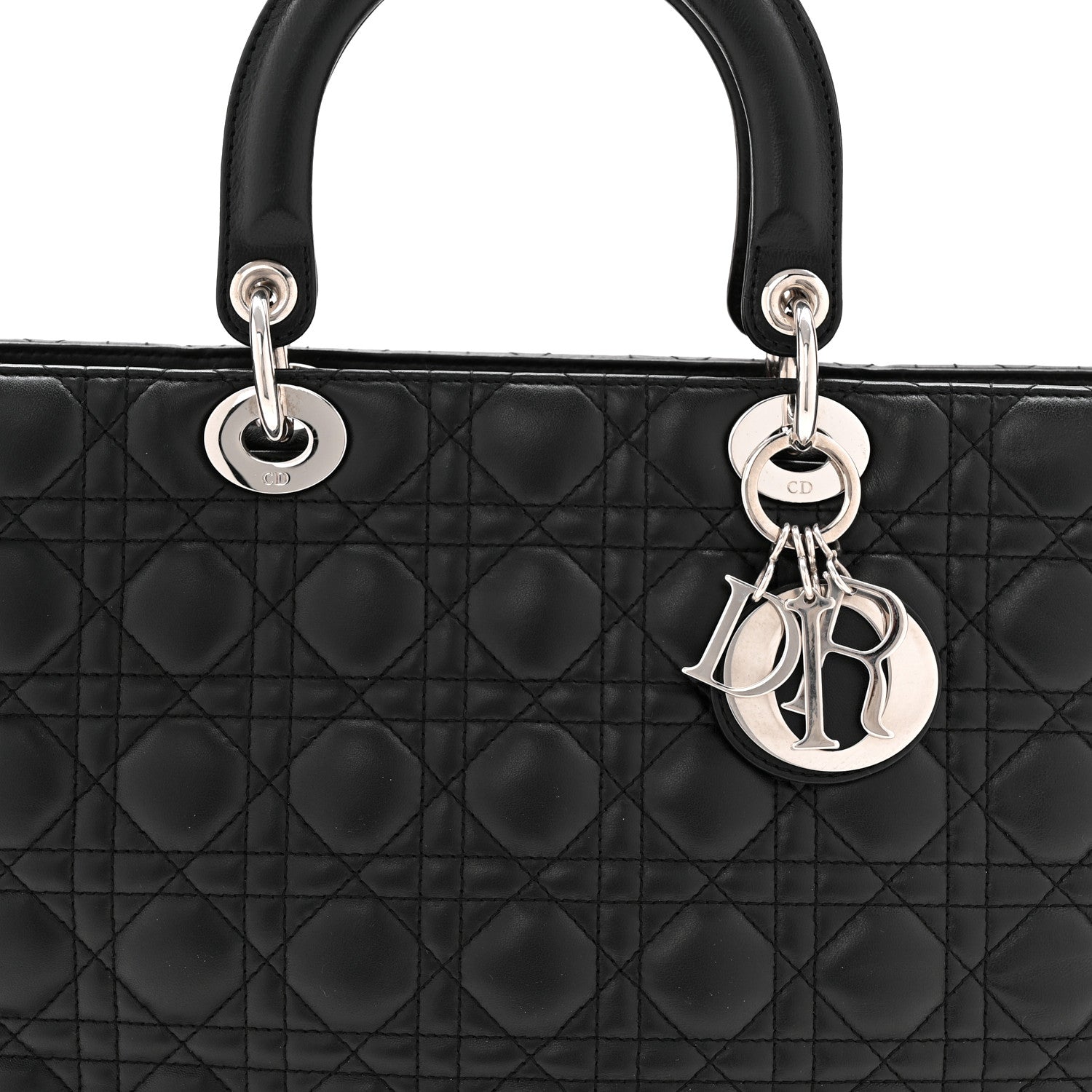 Lambskin Cannage Large Lady Dior Black