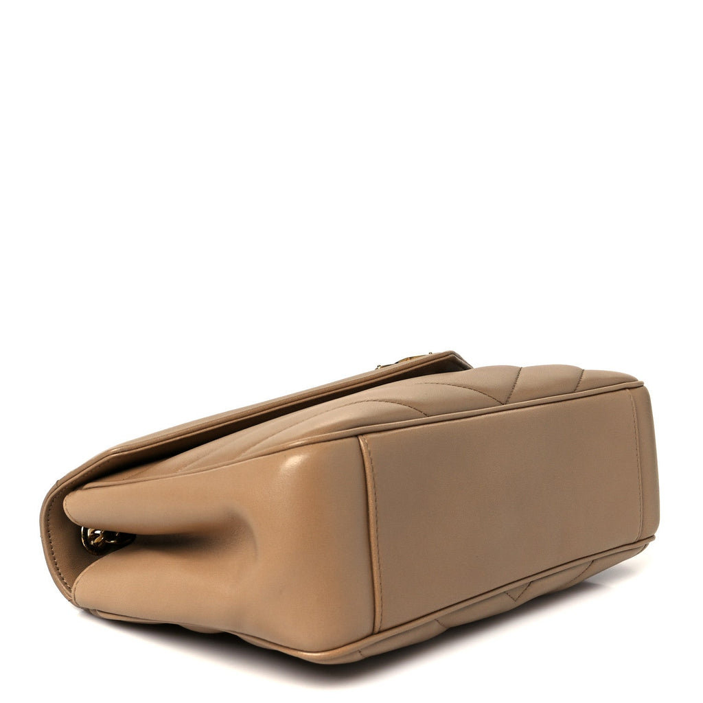 Lambskin Chevron Quilted Medium LouLou Natural Tan