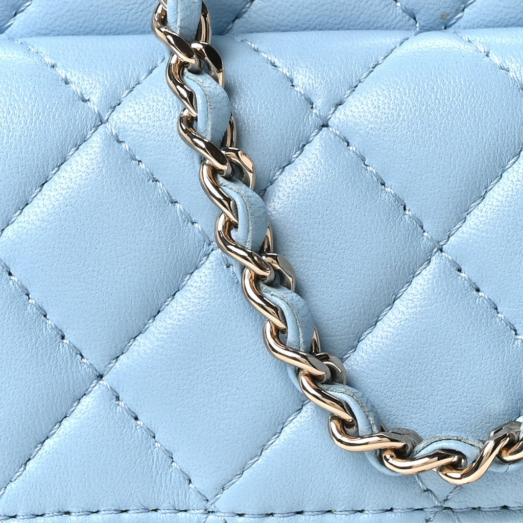 Lambskin Quilted CC In Love Heart Bag Light Blue