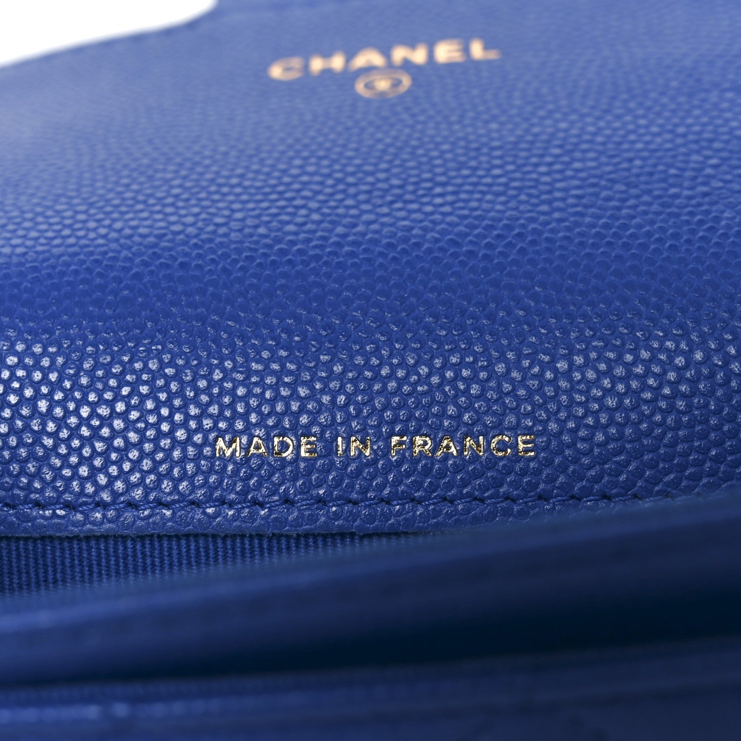 Caviar Quilted Flap  Holder Wallet Blue