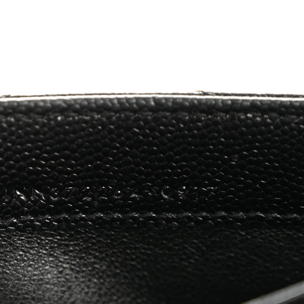 Grain De Poudre Matelasse Chevron Monogram Flap Wallet Black