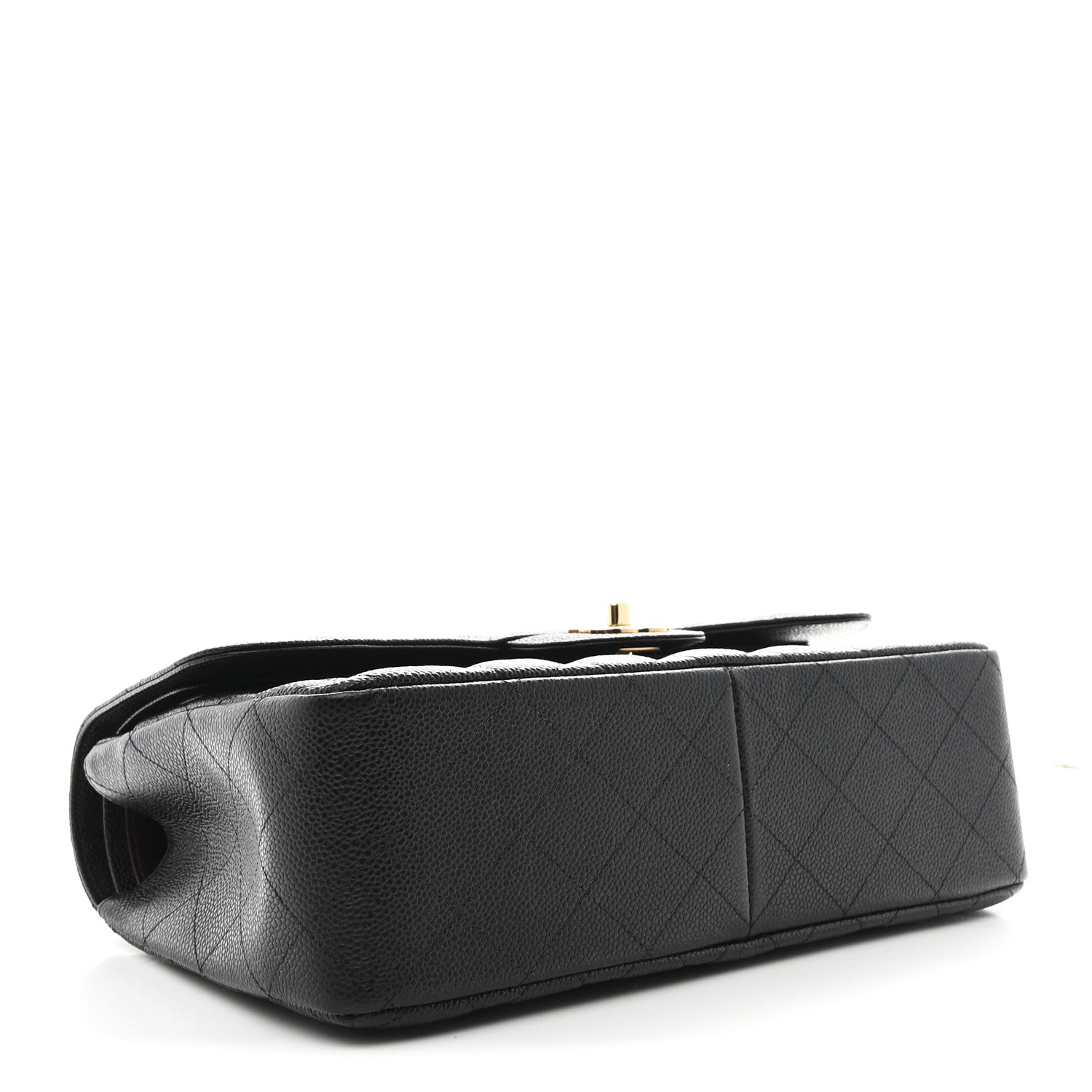 Caviar Quilted Jumbo Double Flap Black