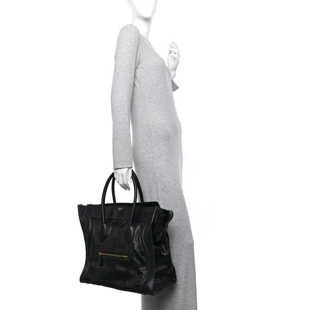 Snakeskin Large Luggage Black