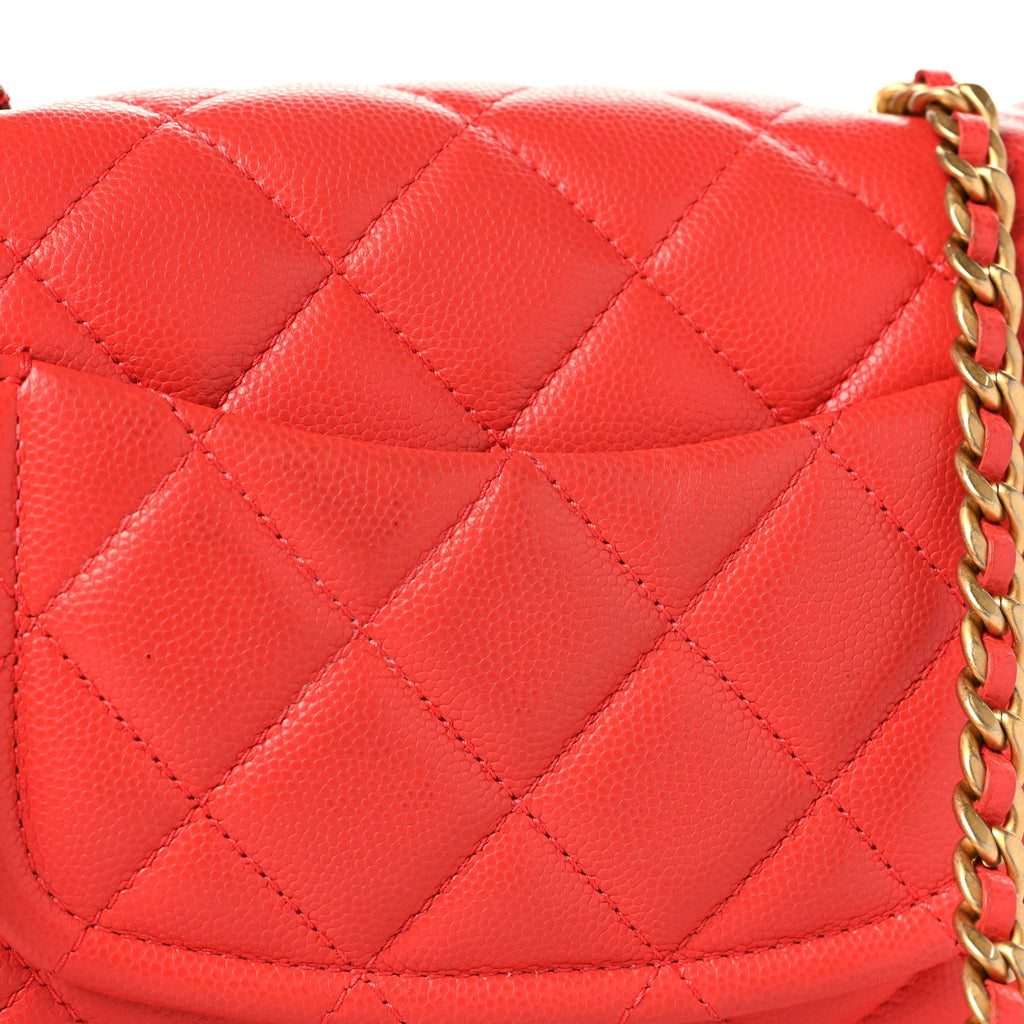 Caviar Quilted Mini Sweet Classic Flap Red