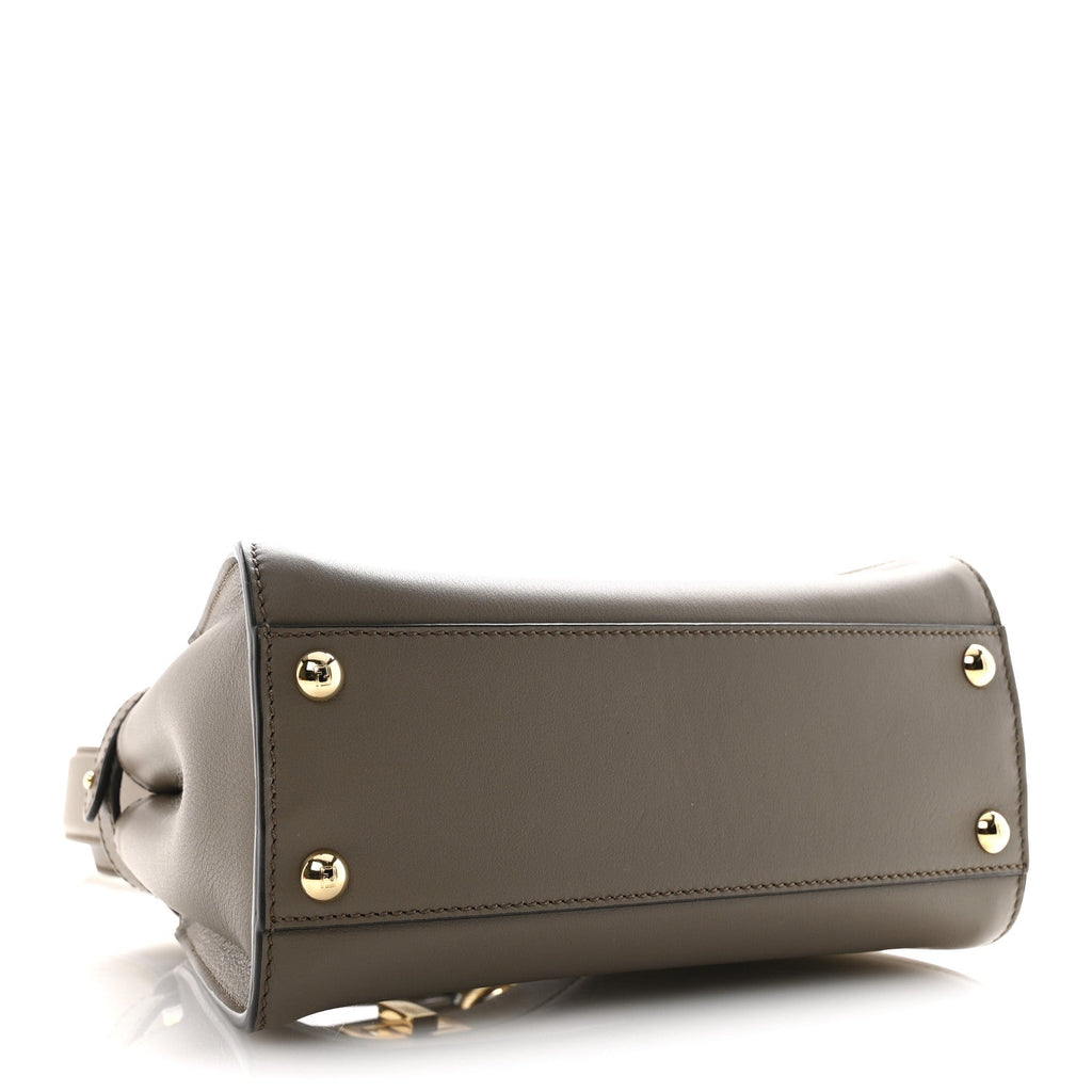 Vitello Seta Canvas FF Embroidered Mini Peekaboo Iconic Satchel Tartufo