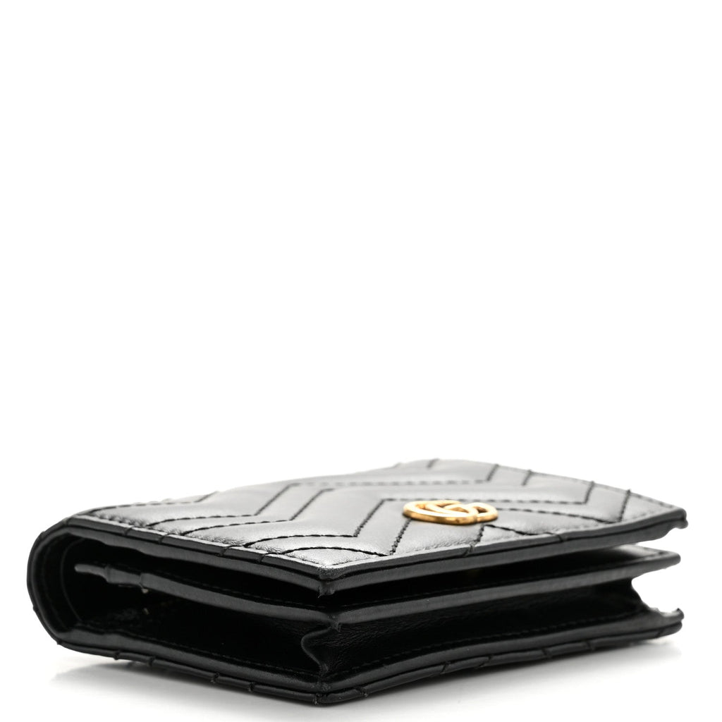 Calfskin Matelasse GG Marmont  Case Wallet Black