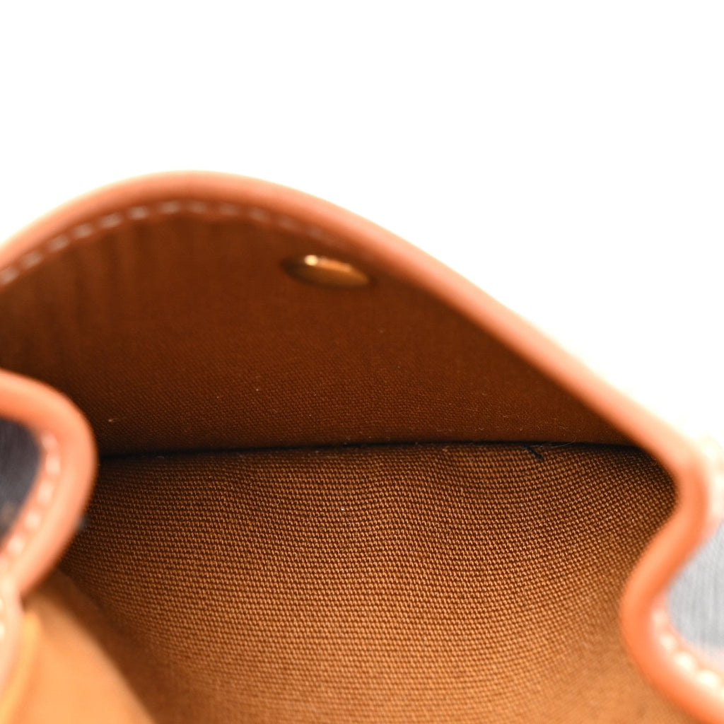 Canvas Calfskin Triomphe Airpod Case Tan