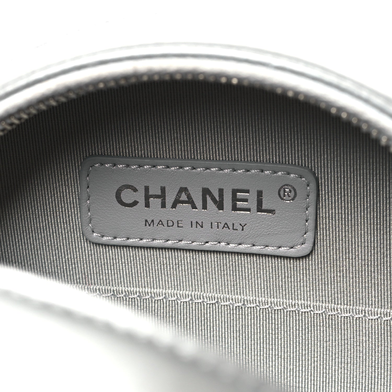 Metallic Glazed Calfskin Round As Earth Evening Bag Silver
