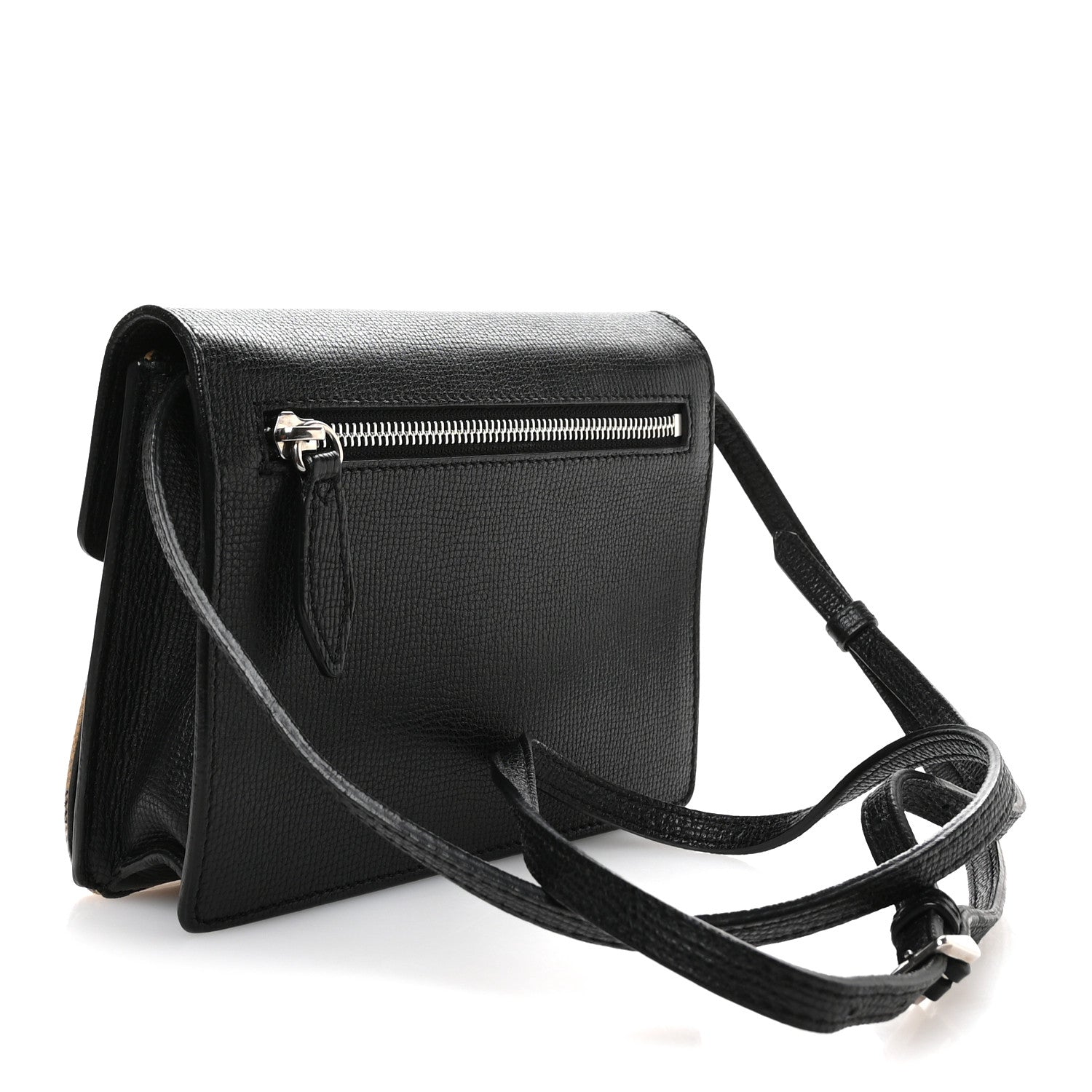 Derby Calfskin House Check Small Macken Crossbody Bag Black Archive Beige