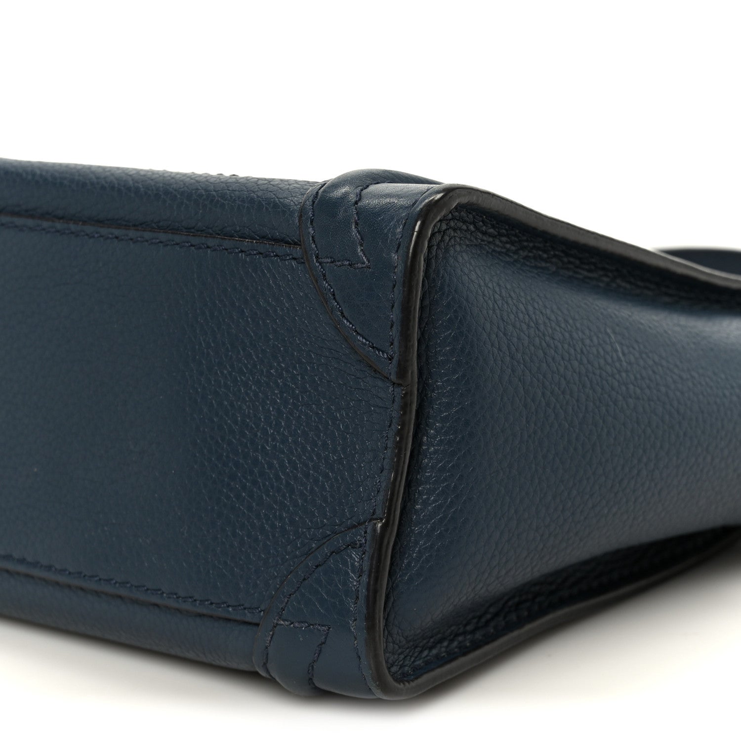 Drummed Calfskin Nano Luggage Navy Blue