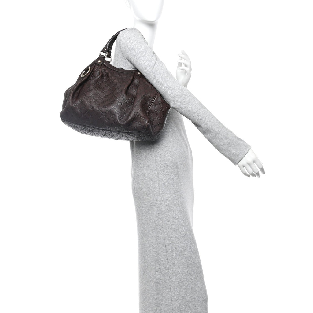 Guccissima Medium Sukey Tote Chocolate