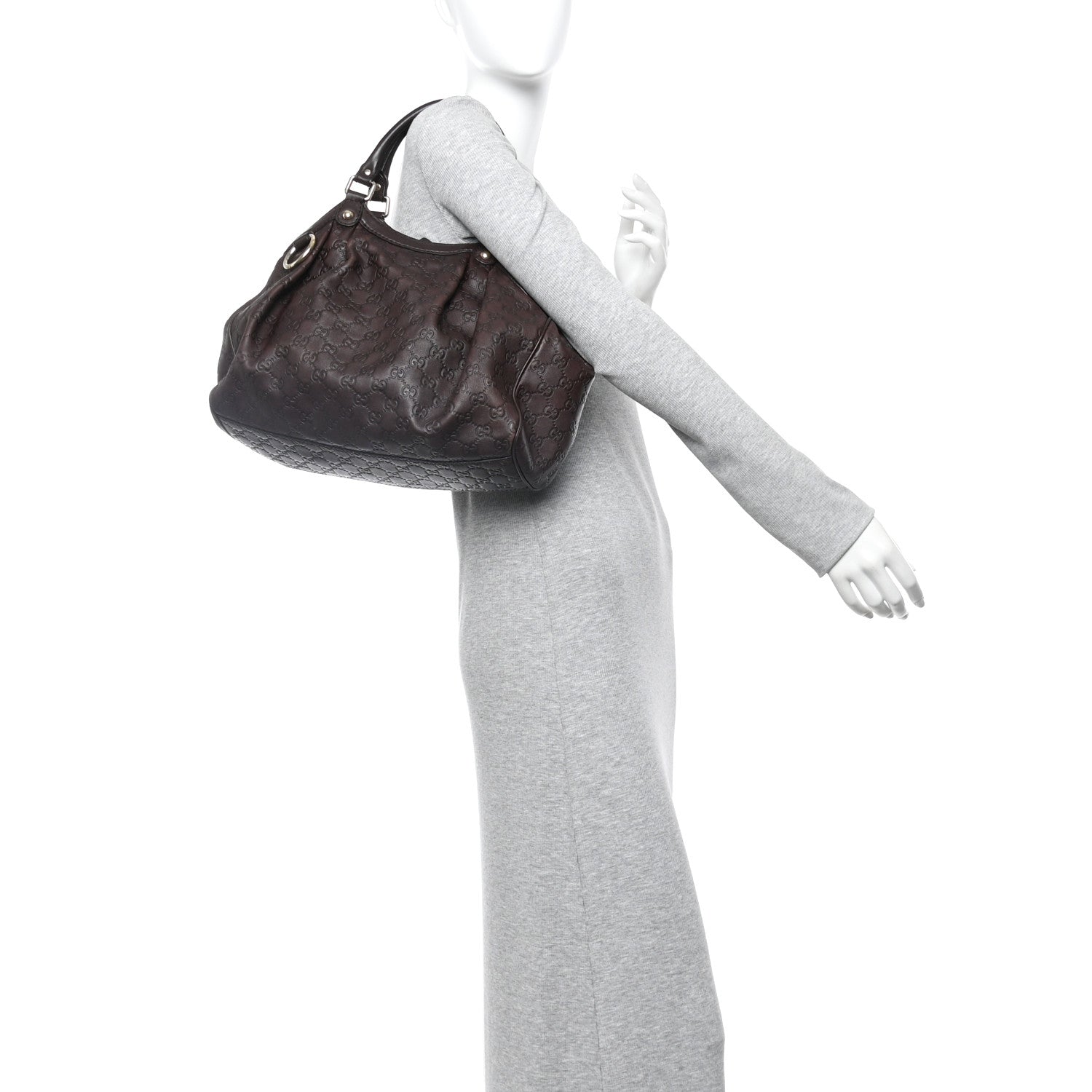 Guccissima Medium Sukey Tote Chocolate
