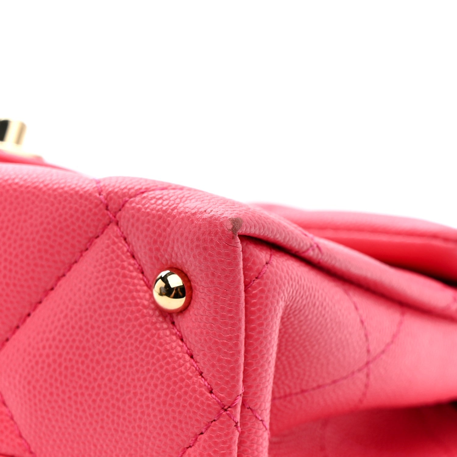 Caviar Quilted Mini Retro Twist Top Handle Flap Pink