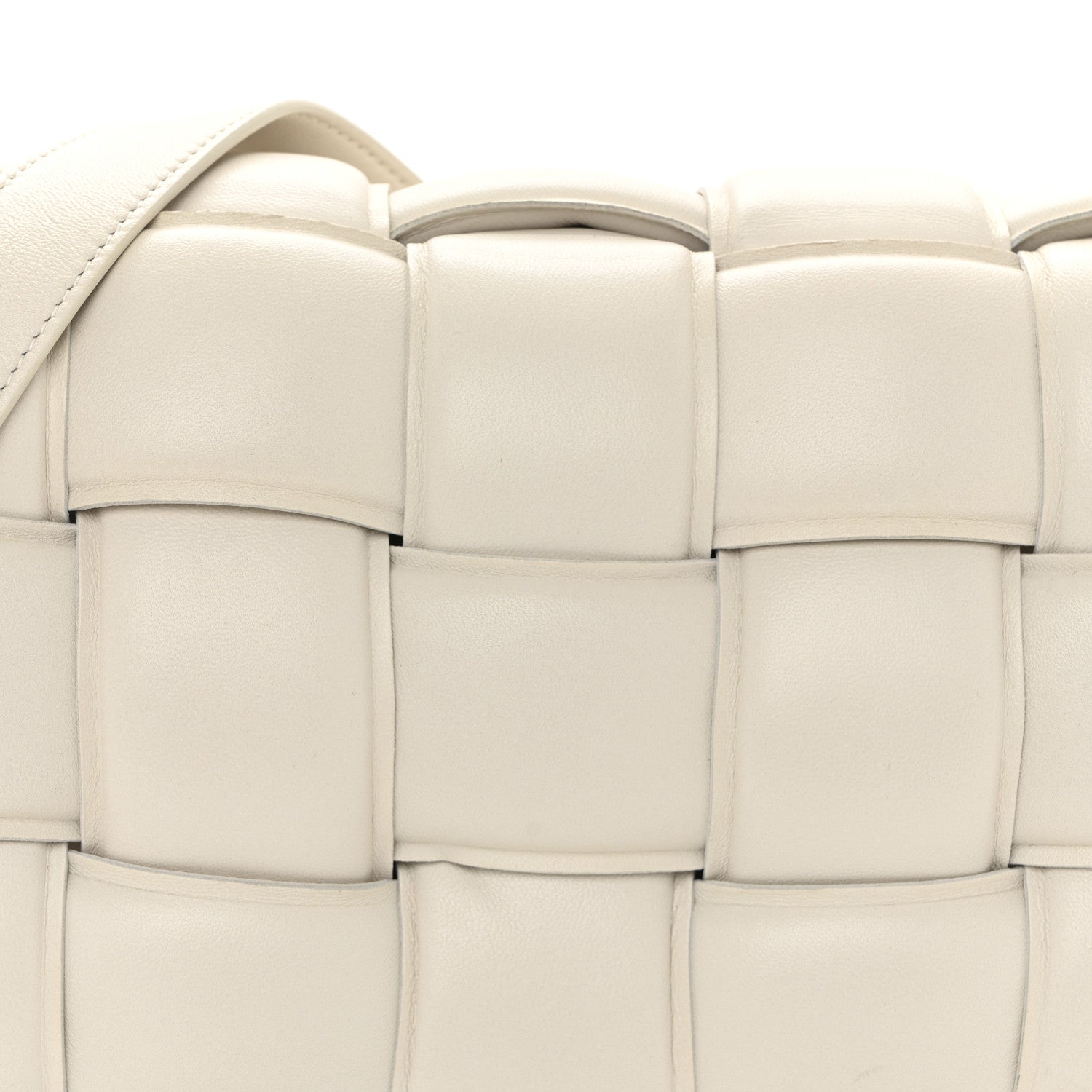 Nappa Maxi Intreccio Padded Cassette Crossbody Bag Chalk