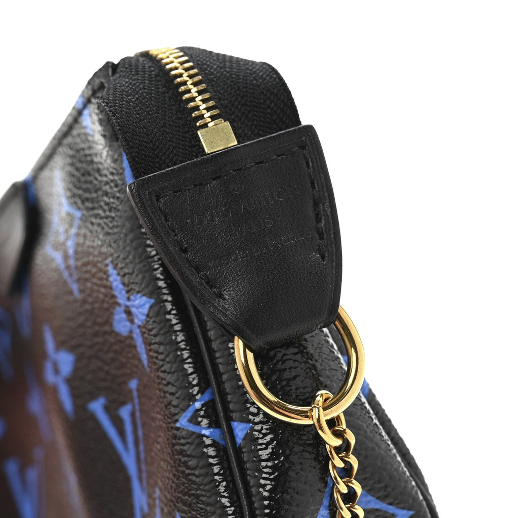 Colored Monogram Mini Pochette Accessories Blue Black