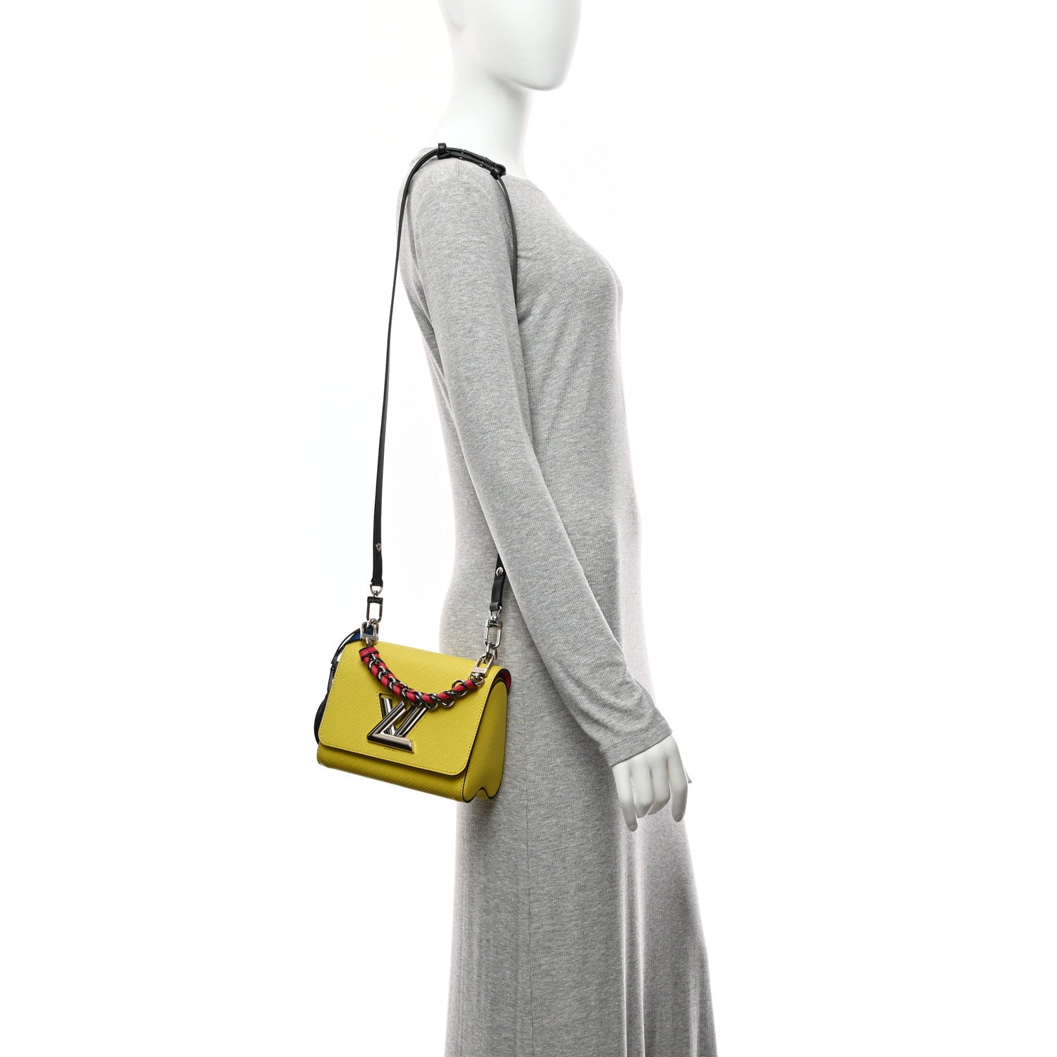 Epi Twist Braided Strap Shoulder Bag PM Vert Acide