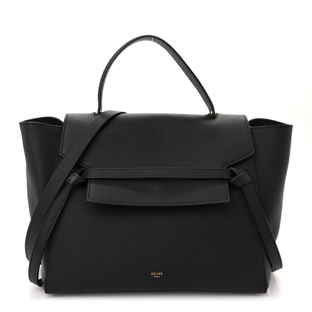 Grained Calfskin Mini Belt Bag Black