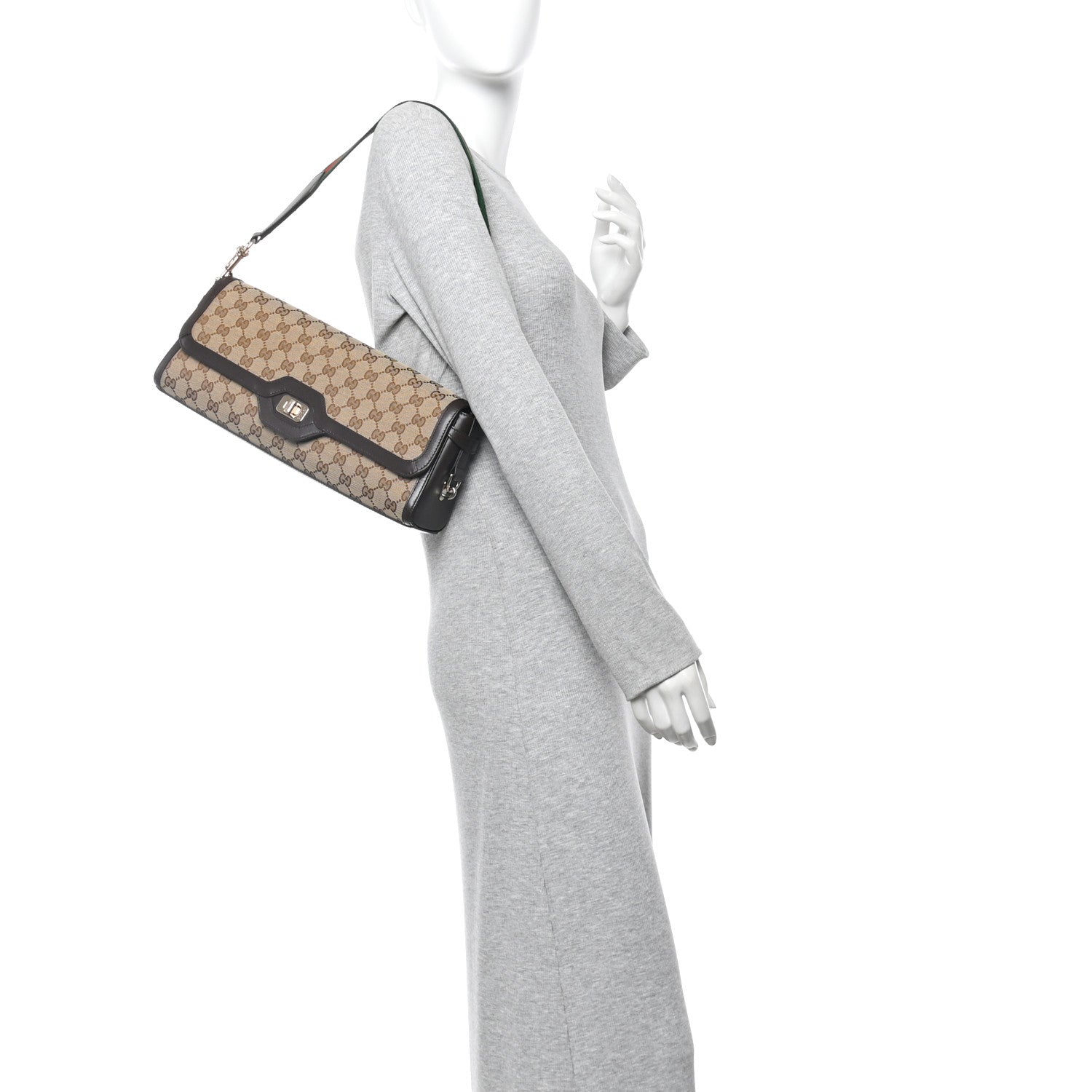GG Monogram Medium Luce Shoulder Bag Beige Ebony