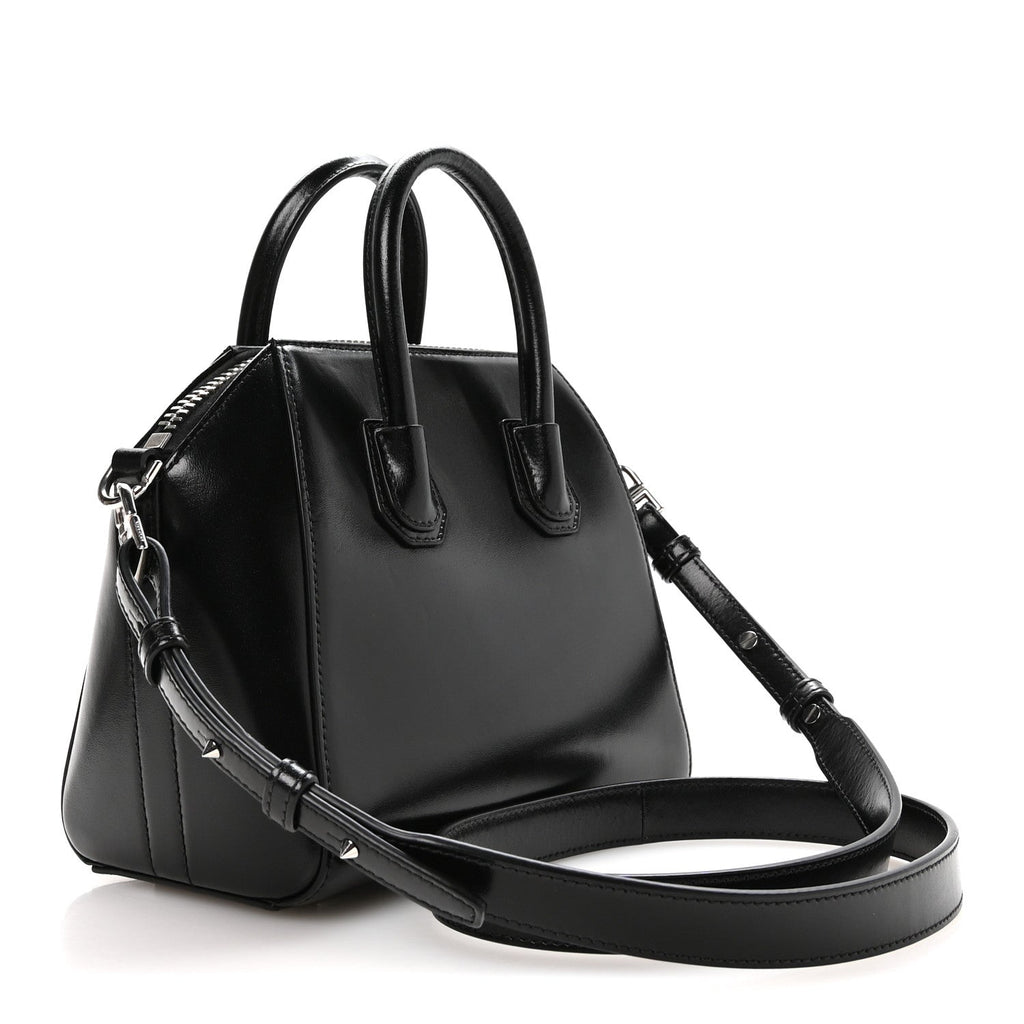 Shiny Lord Calfskin Mini Antigona Black