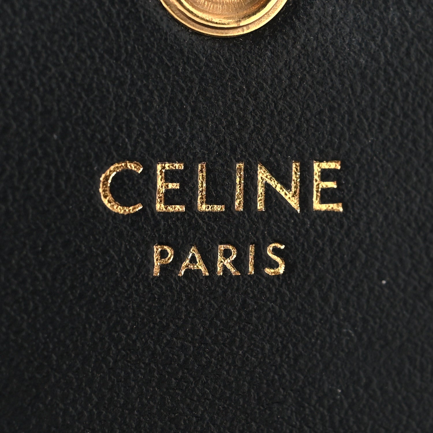 Shiny Calfskin Triomphe Compact Wallet Black