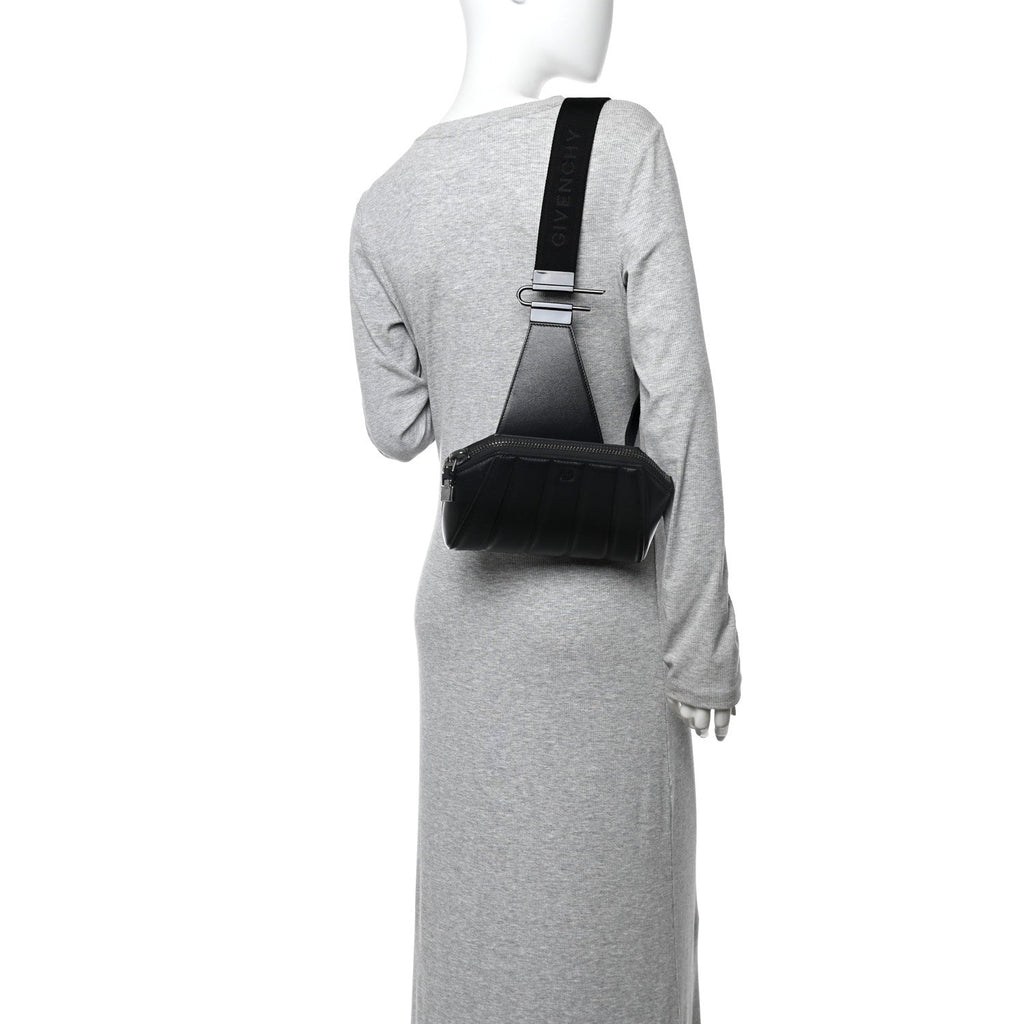 Lambskin Antigona U Padded Crossbody Bag Black