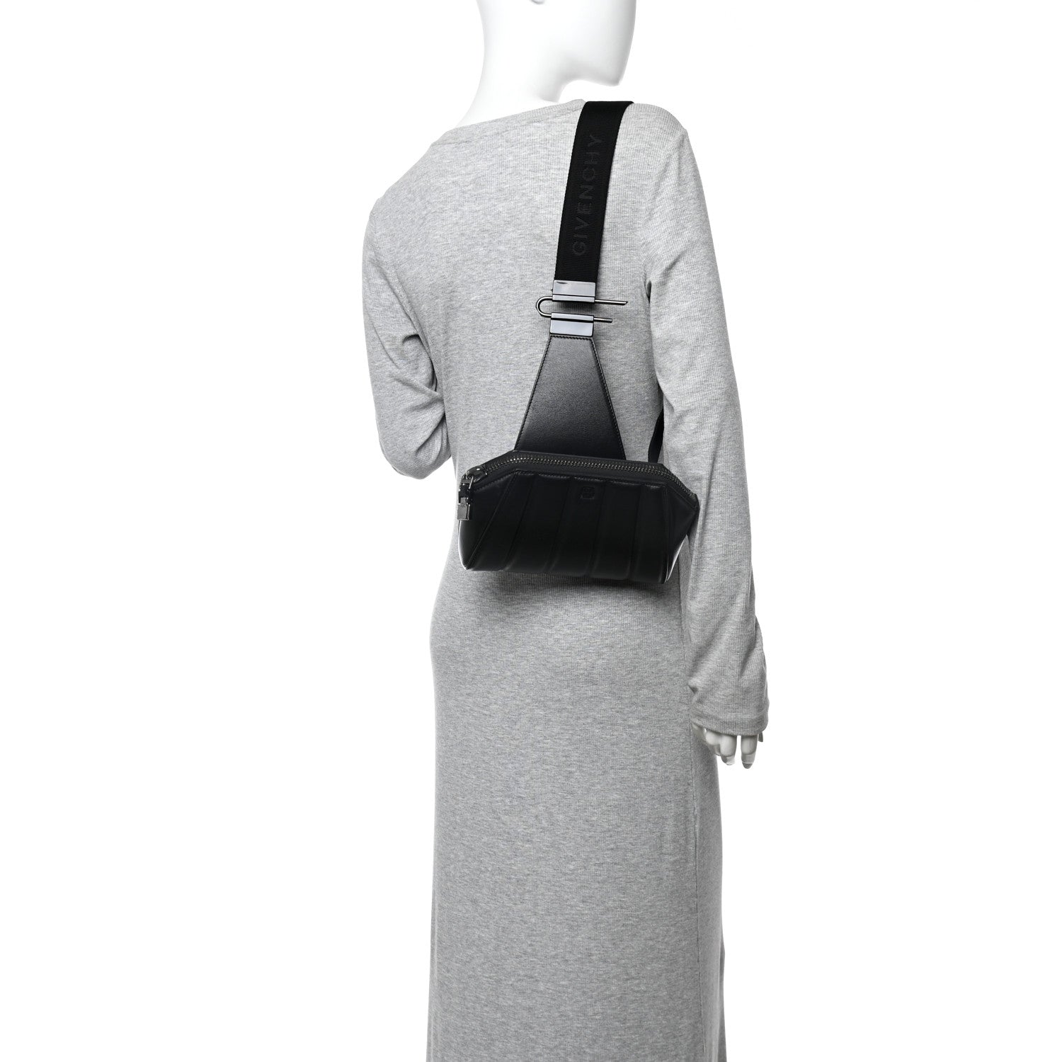 Lambskin Antigona U Padded Crossbody Bag Black