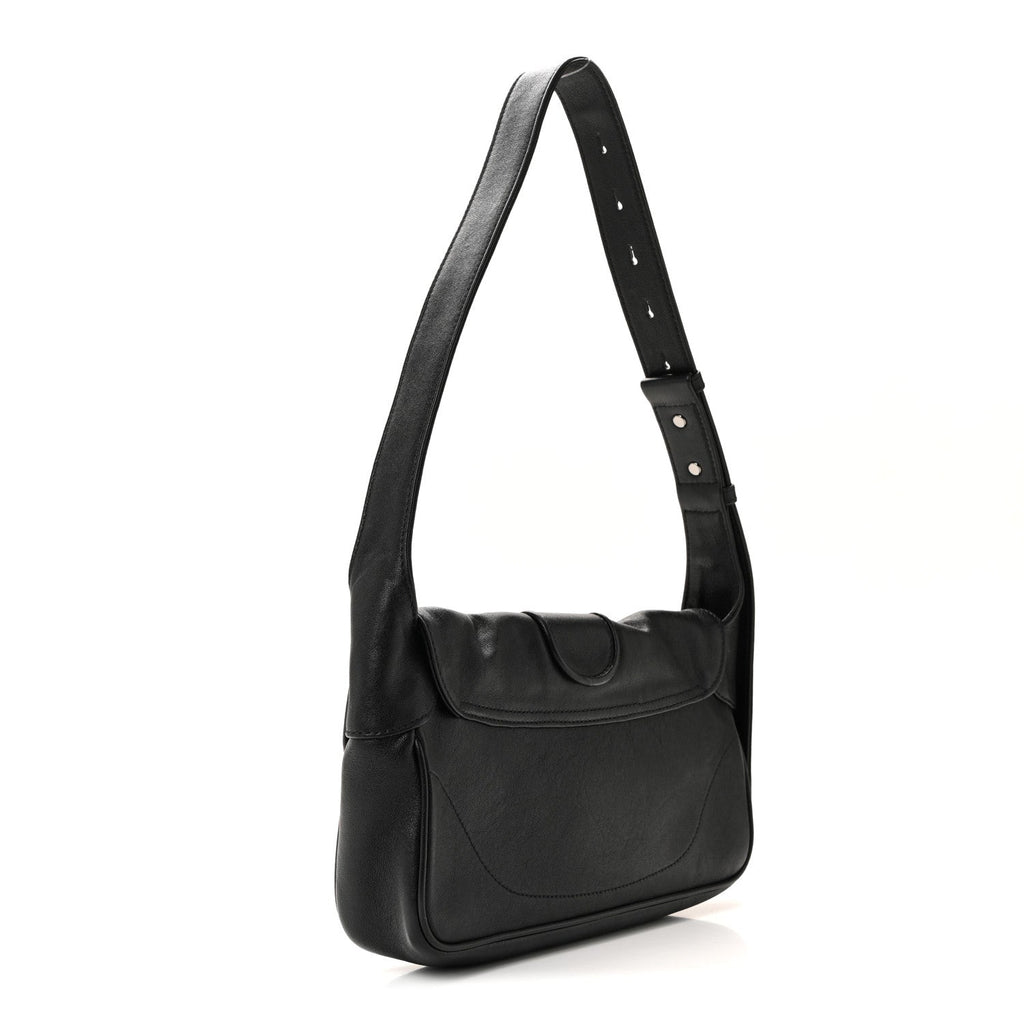 Goatskin Small GG Monochrome Aphrodite Shoulder Bag Black