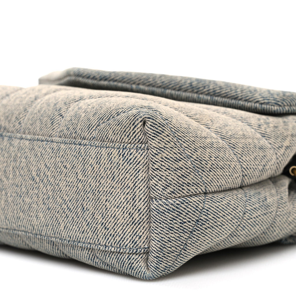 Denim Y Quilted Monogram Toy Loulou Crossbody Bag Grey