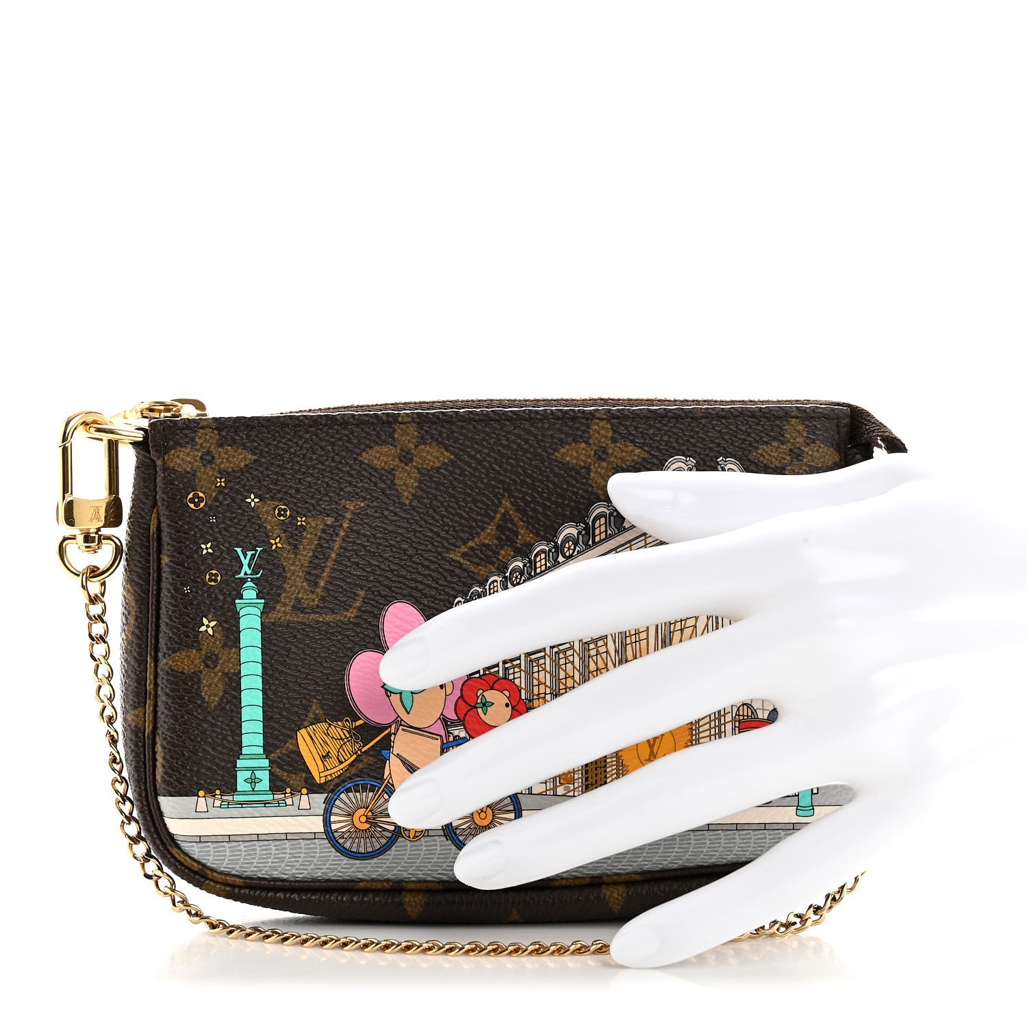 Monogram 2022 Christmas Animation Paris Mini Pochette Accessories Pink