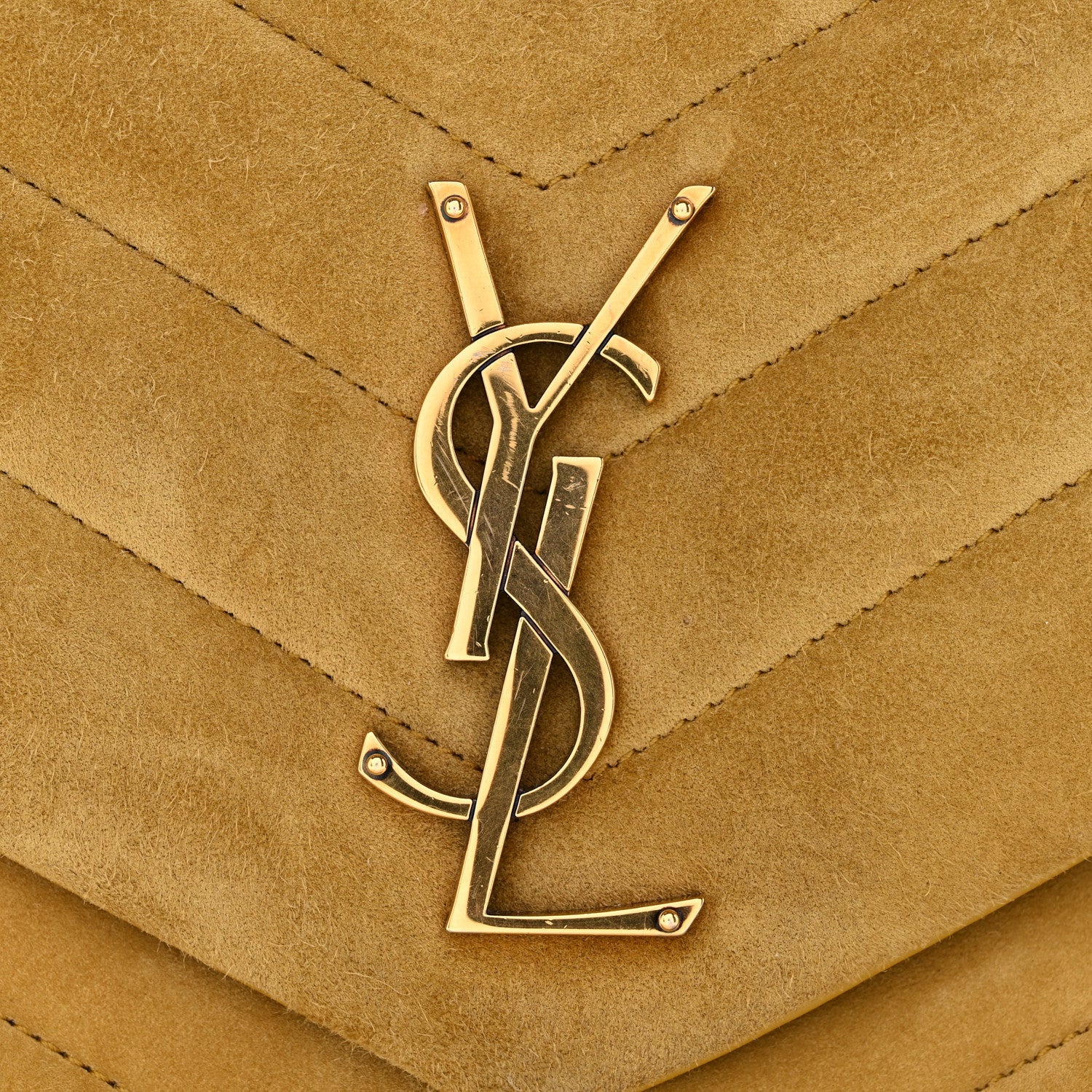 Suede Y Quilted Monogram Medium Loulou Chain Satchel Chartreuse