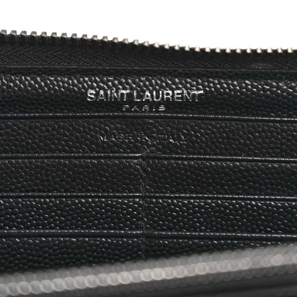 Grain De Poudre Matelasse Chevron Monogram Zip Around Wallet Black Dove White