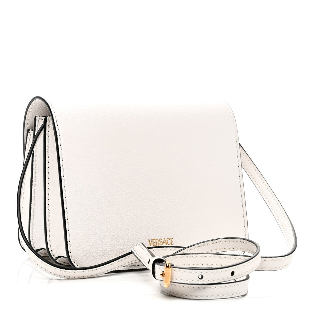 Grained Calfskin La Medusa Shoulder Bag White