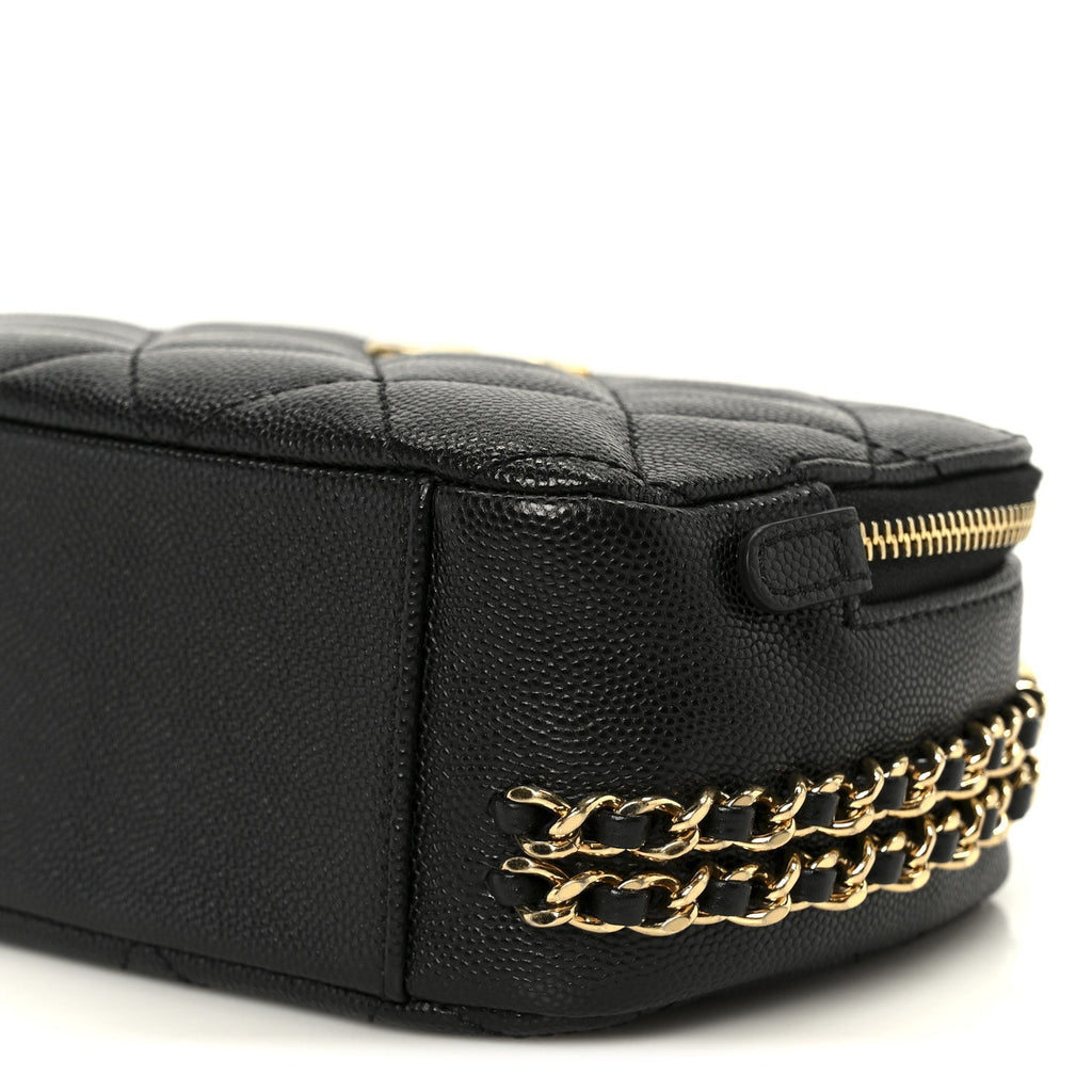 Caviar Quilted Mini CC You Camera Case Black